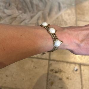 Jenny Bird white marble 3 stone bracelet